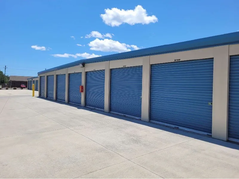 Storage Facility with blue doors
